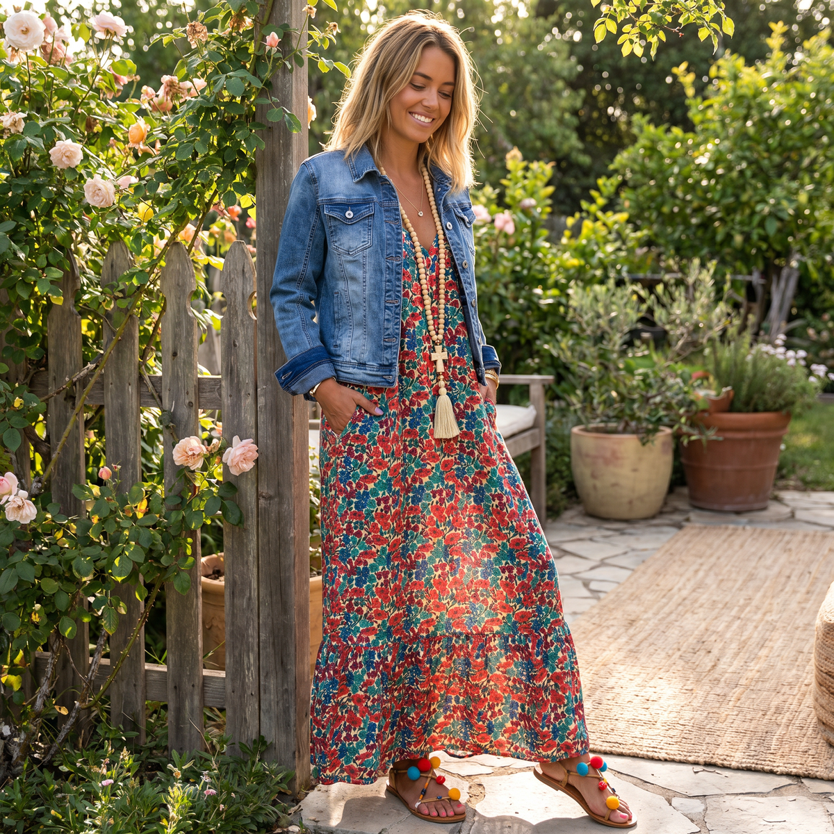 Shalisha - Robe Élégante Bohème à Col V