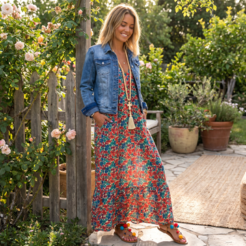 Shalisha - Robe Élégante Bohème à Col V