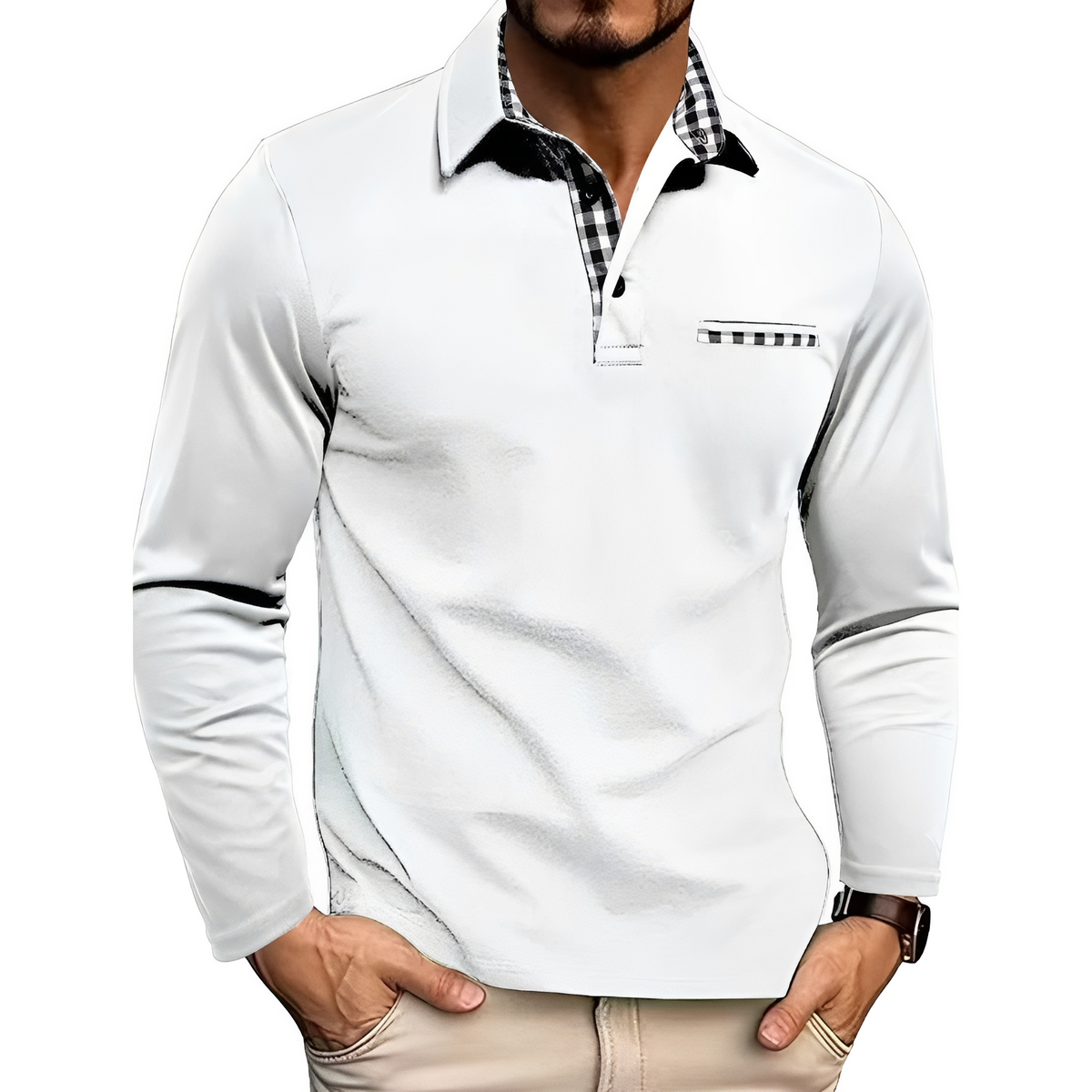 Gerald - Polo élégant à manches longues pour hommes