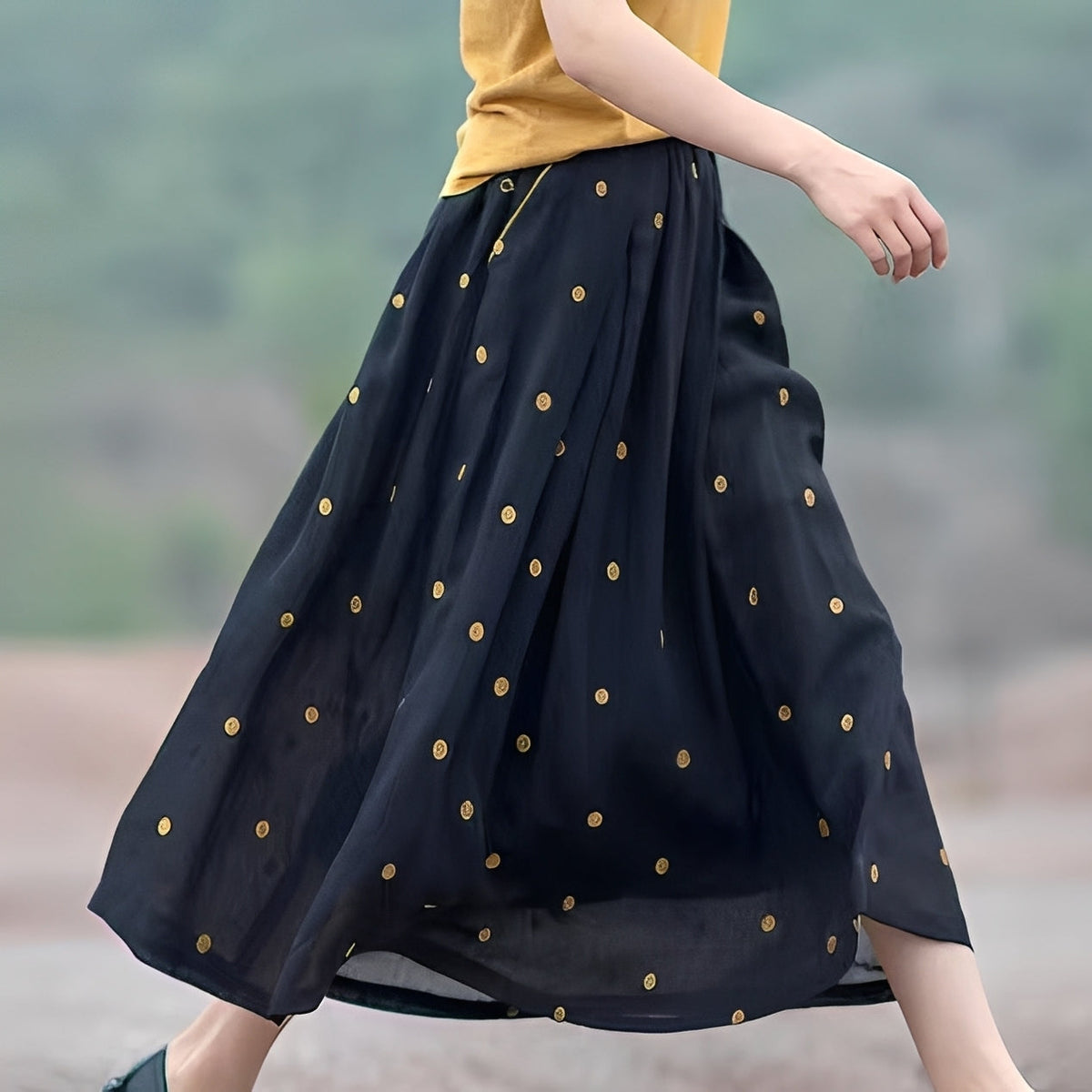 Thea - Jupe casual à pois pour femmes