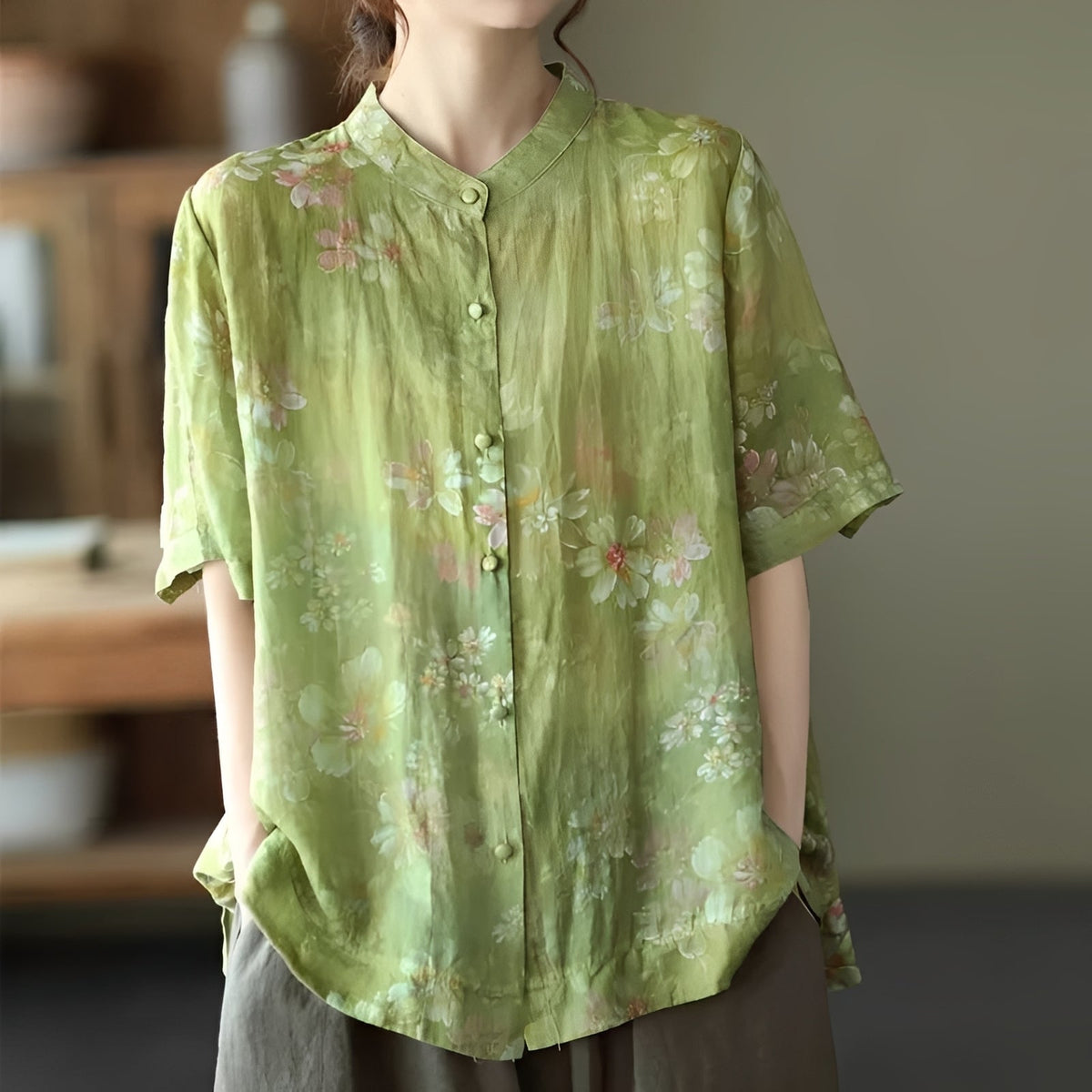 Alana - Blouse raffinée à manches mi-longues pour femmes