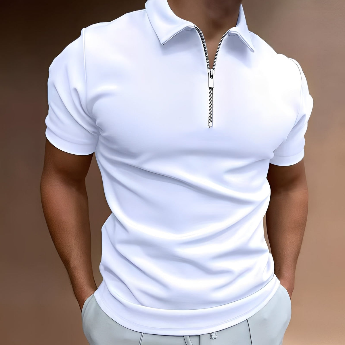 Carlos - Polo élégant avec zip pour hommes