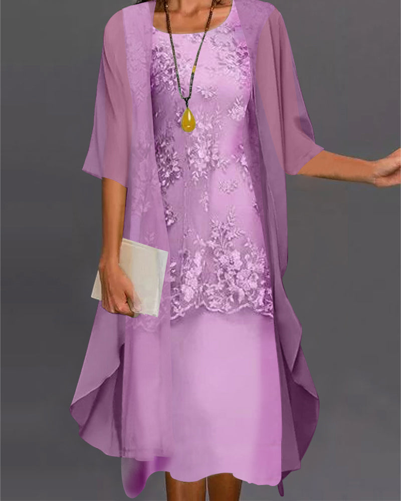 Chona - Robe en mousseline élégante deux pièces