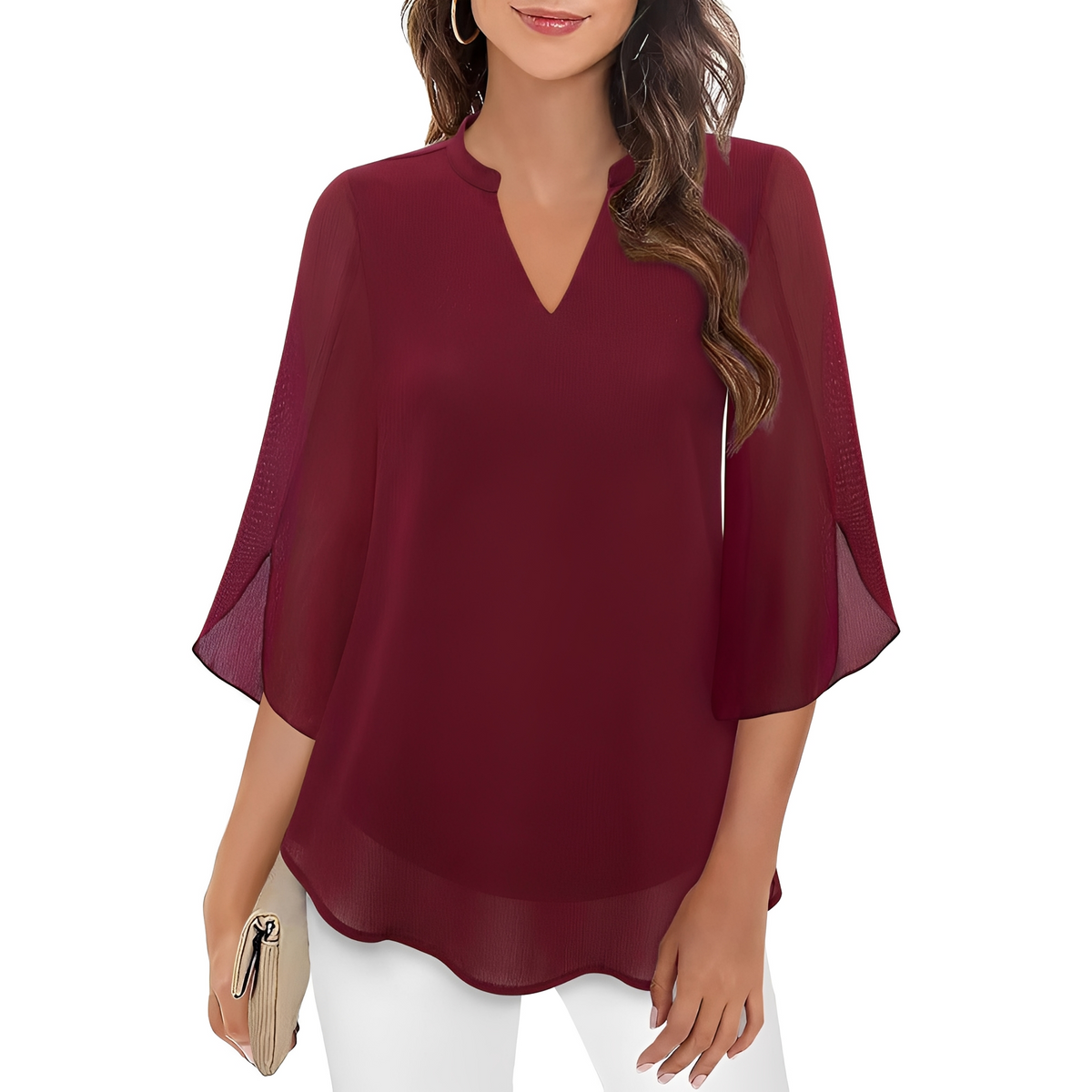 Vanessa - Blouse large à col en V pour femmes