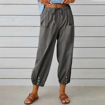 Christa - Pantalon large, décontracté et court pour femmes