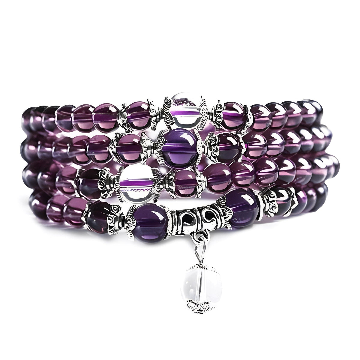 Mia – Bracelet et collier spirituel en améthyste
