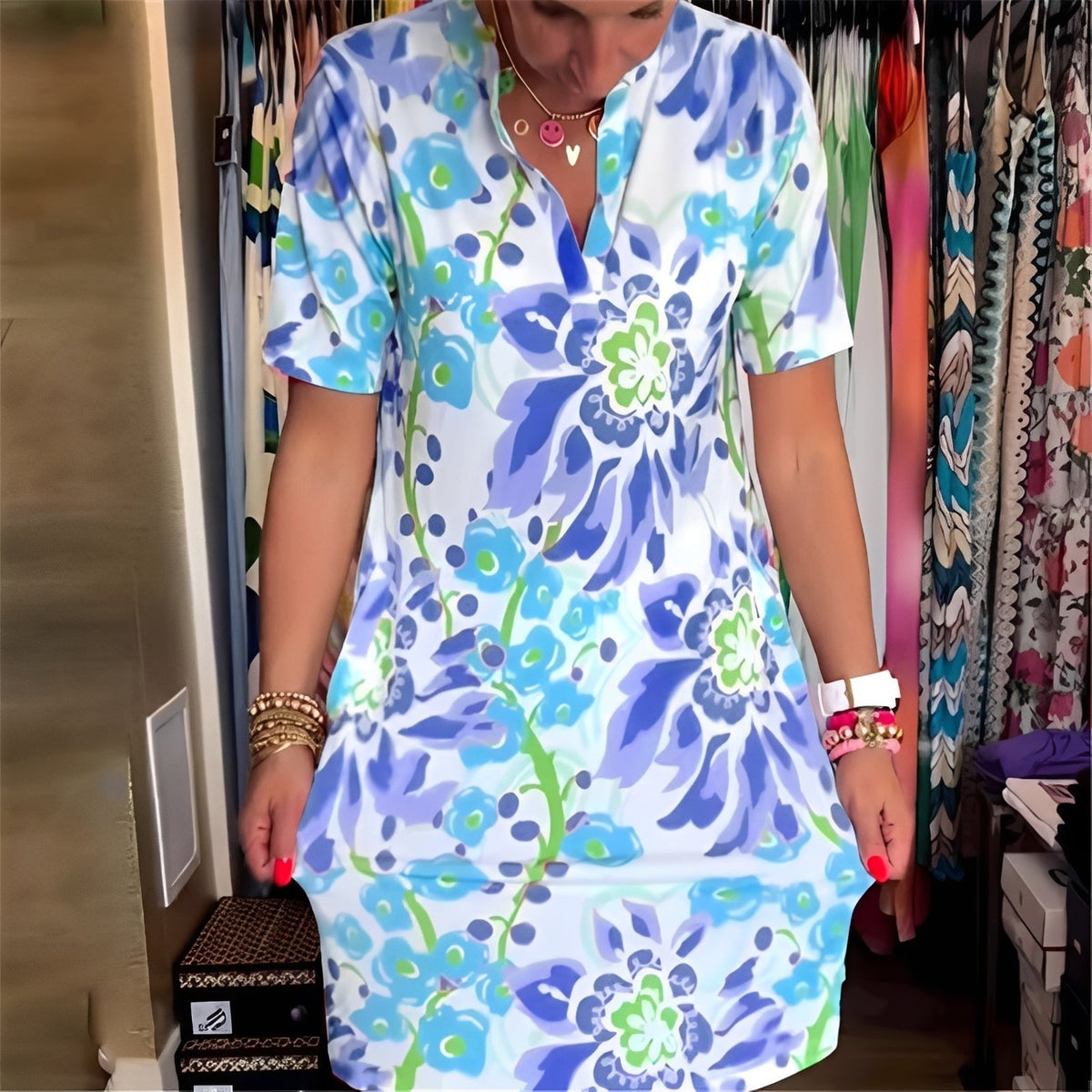 Abbie - Robe chic à imprimé floral pour femmes
