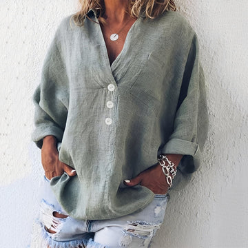 Sandra - Chemise large à manches longues pour femmes