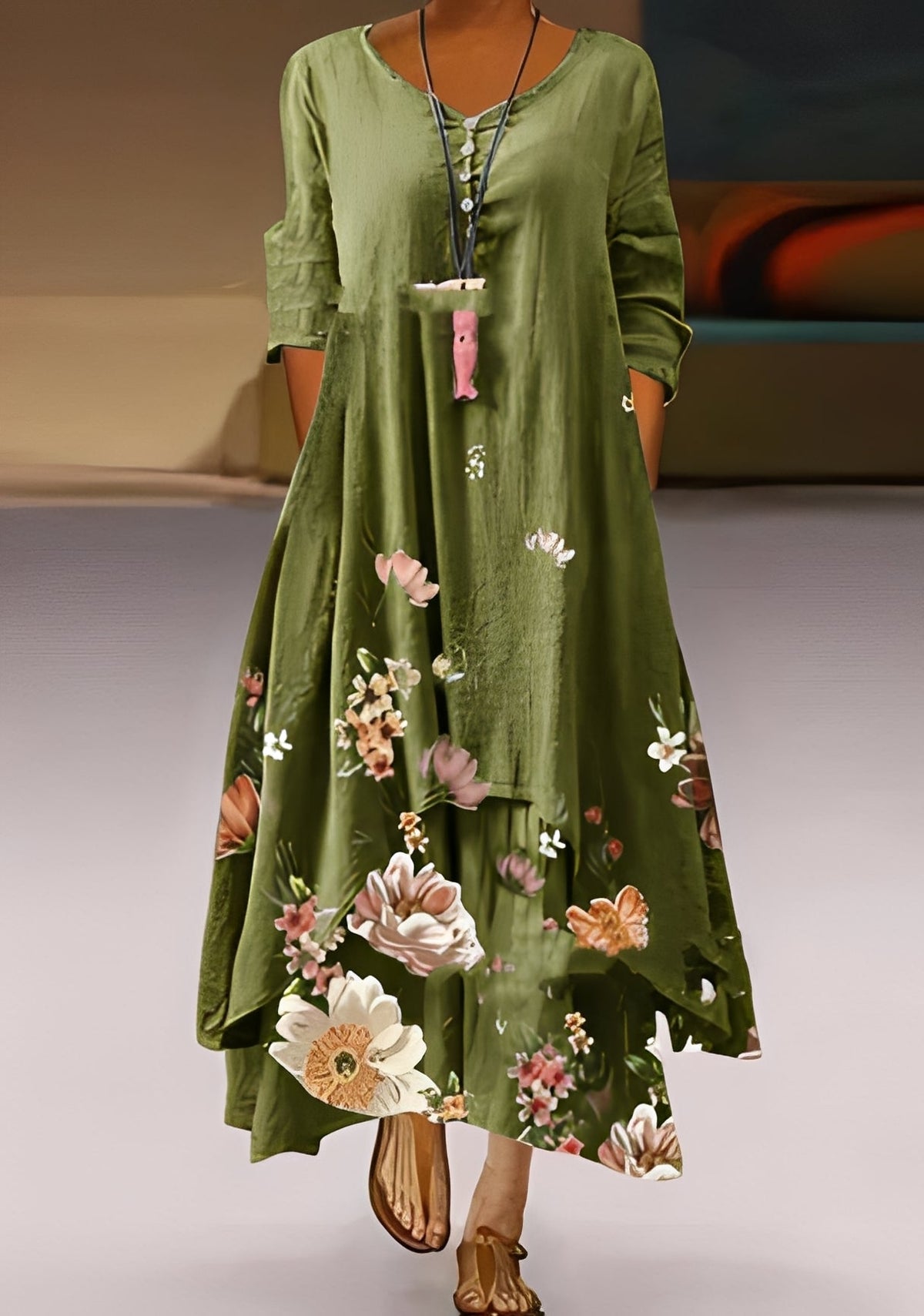 Belle - Robe fluide et élégante avec motif pour femmes