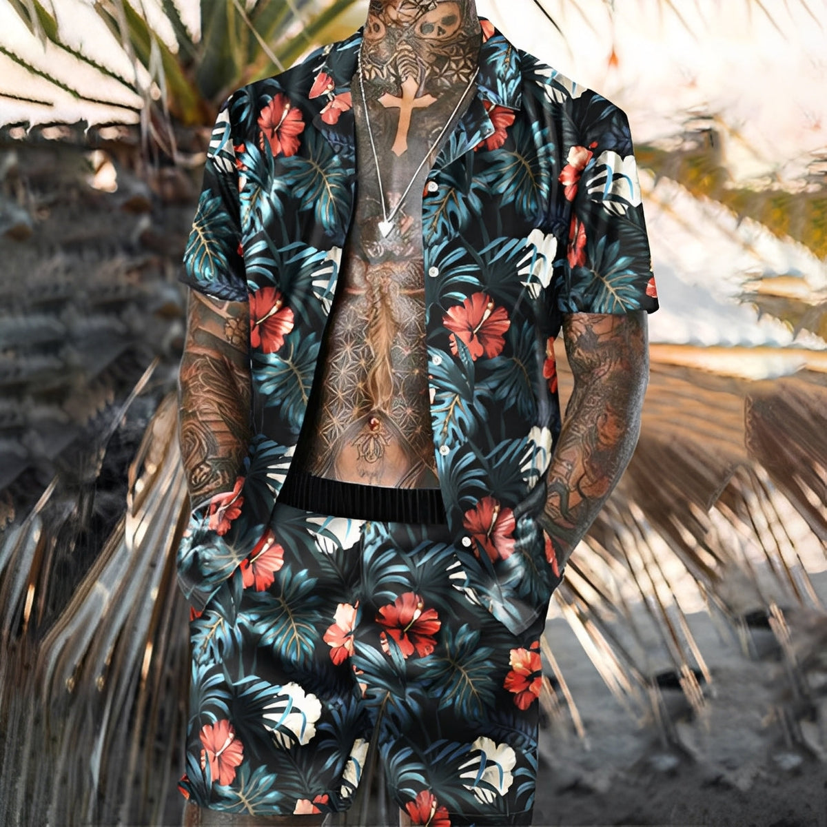 Lucas - Ensemble de chemises hawaïennes chics pour hommes