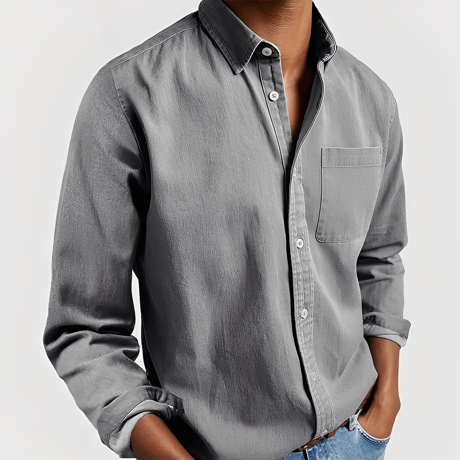 Kaspar - Chemise à manches longues décontractée pour homme