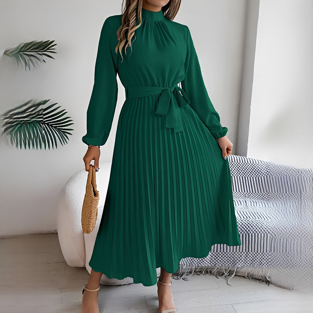 Jessy - Robe plissée à manches longues pour femme