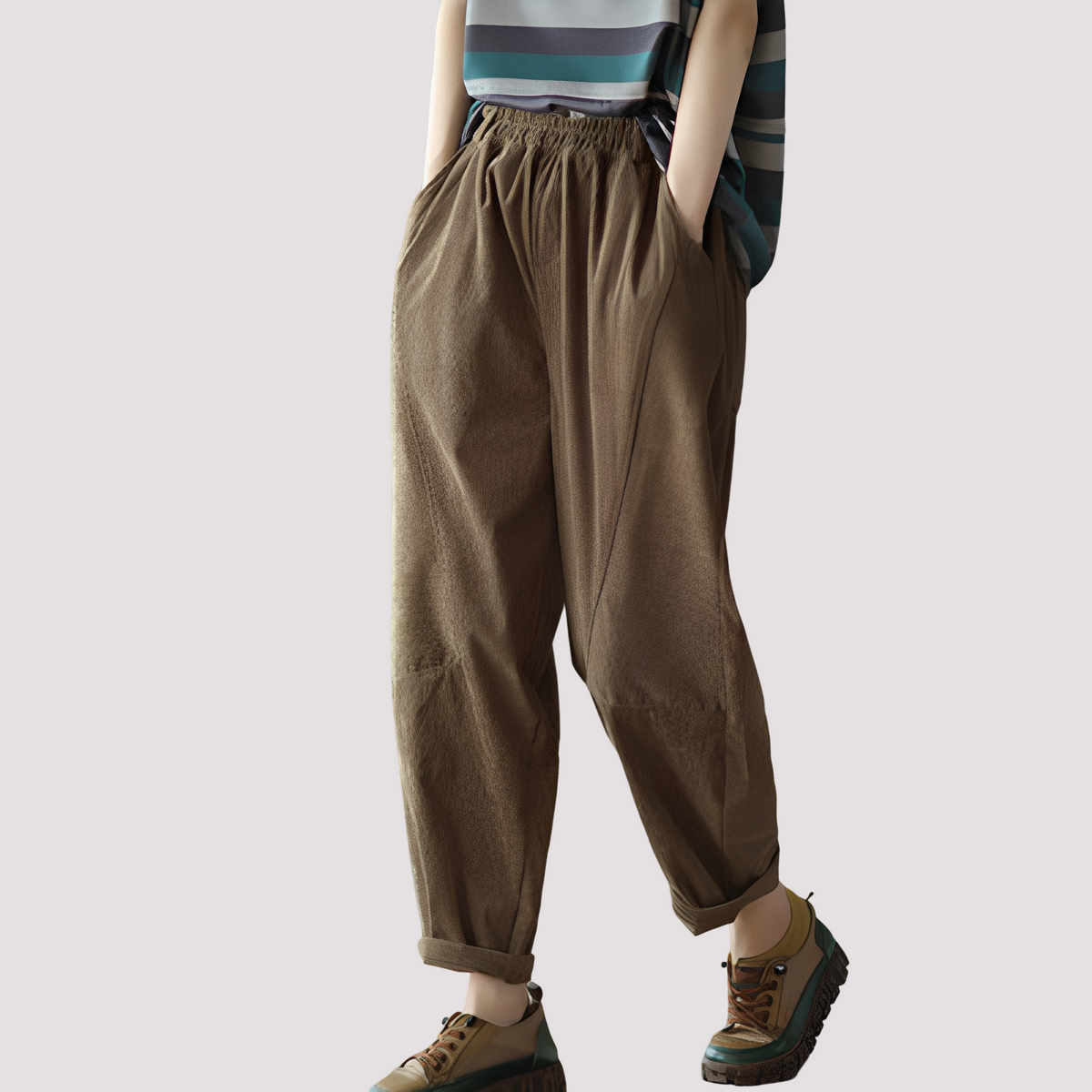 Stella - Pantalon large décontracté avec taille élastique pour femmes
