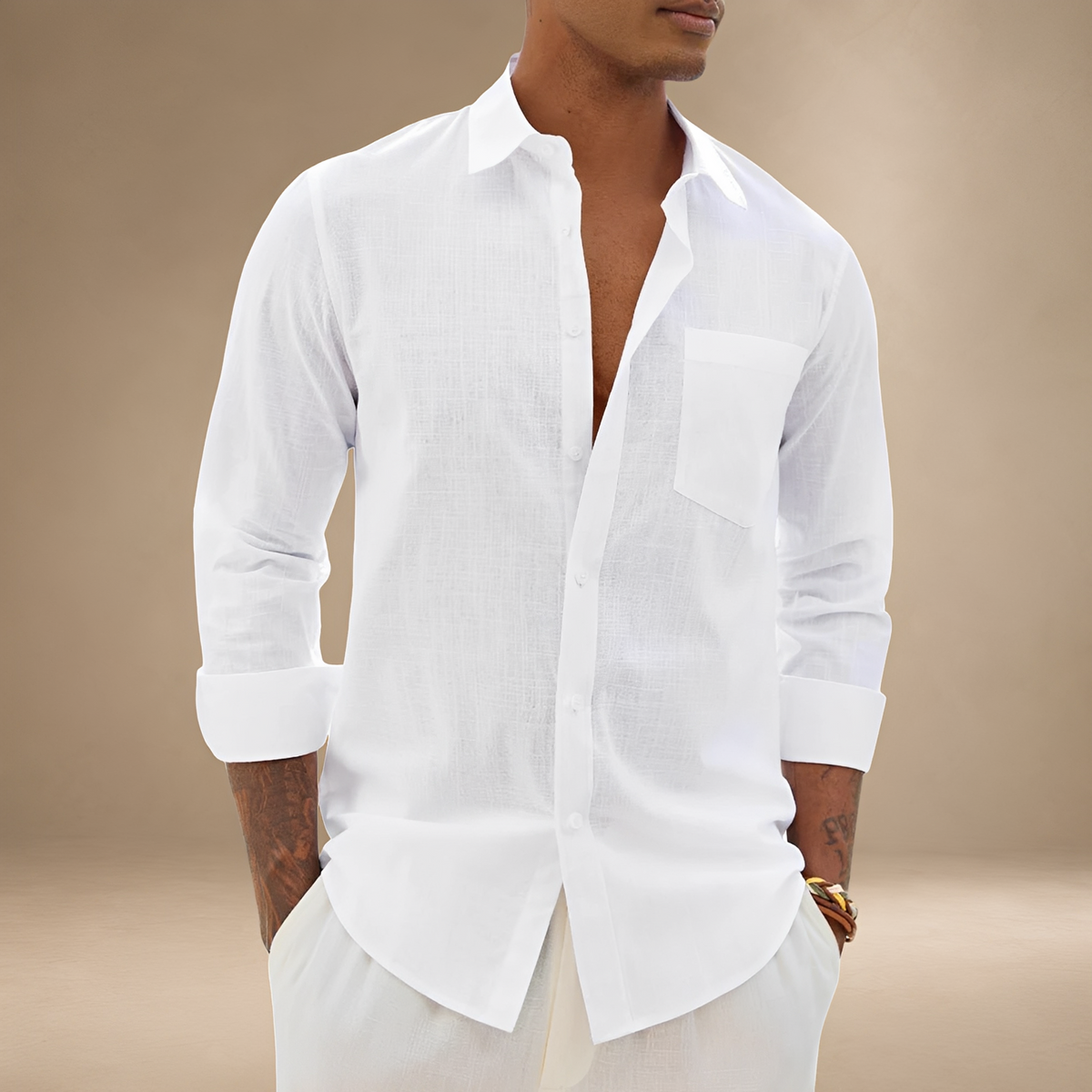Ajay - Chemise Décontractée à Manches Longues