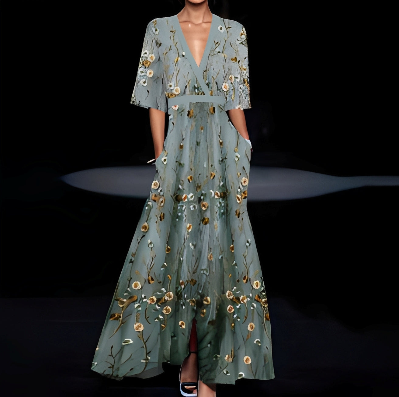 Debora - Robe longue à motif floral pour femme