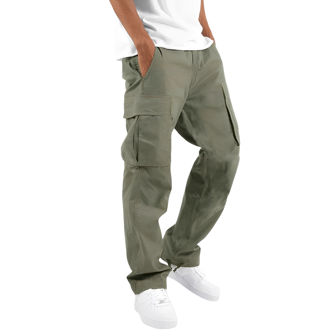 Cooper - Pantalon cargo ample pour hommes avec cordon de serrage