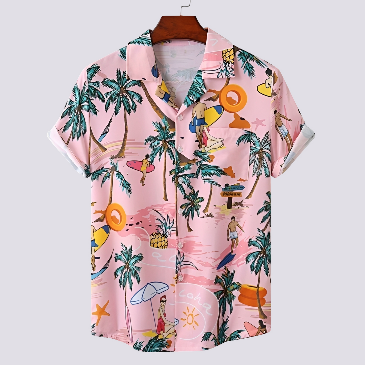 Ronan - Chemise homme chic avec motif hawaïen