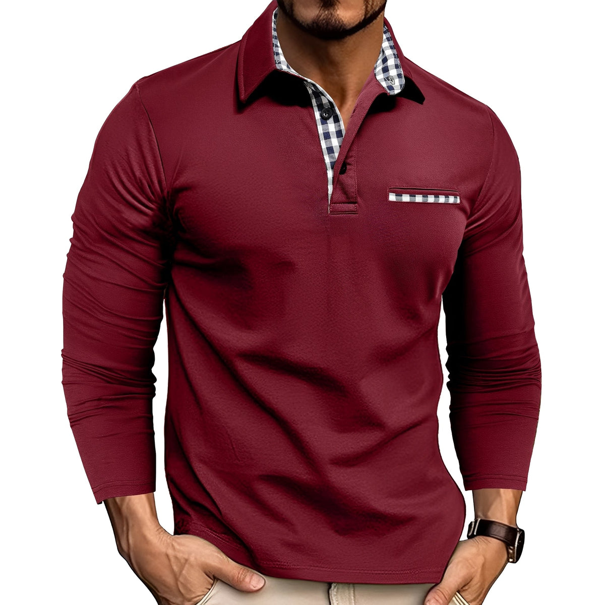 Gerald - Polo élégant à manches longues pour hommes