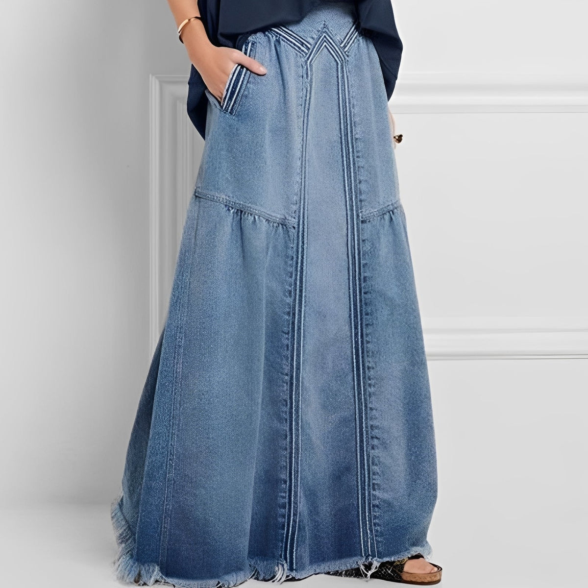 Nella - Jupe en denim chic avec poche pour femmes