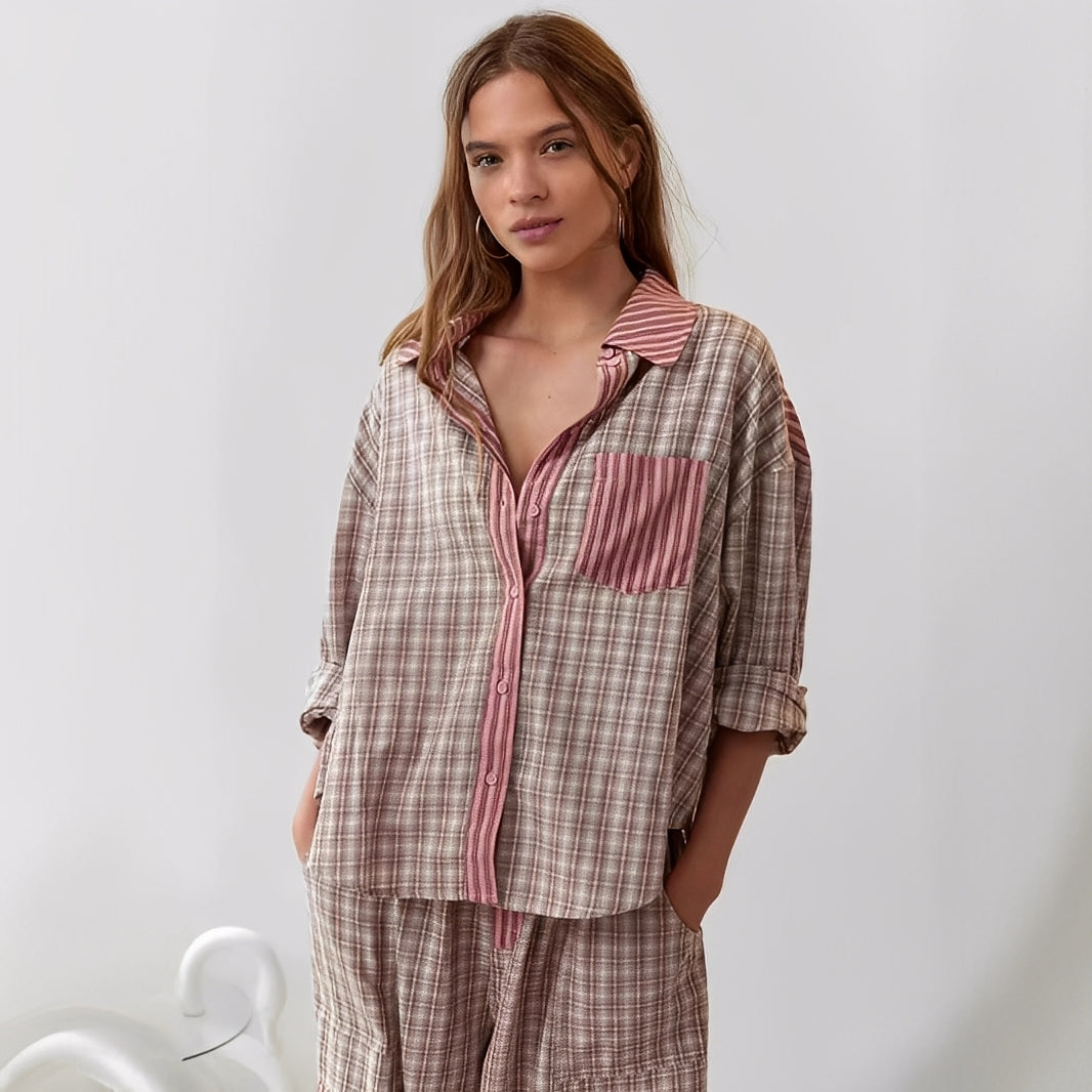 Elenora - Confortable, décontracté ensemble pyjama deux pièces pour femmes