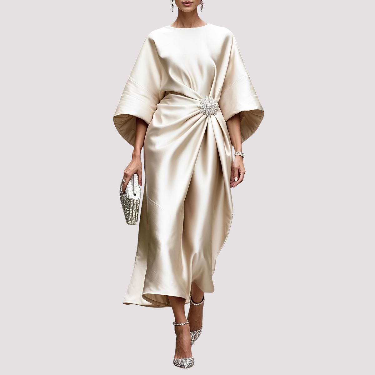 Kay - Robe Midi Élégante Portefeuille
