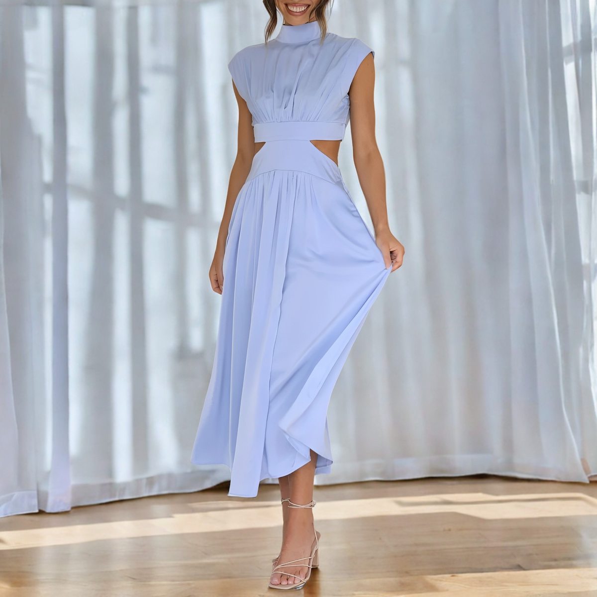 Christina - Robe maxi décontractée avec une taille découpée pour femmes