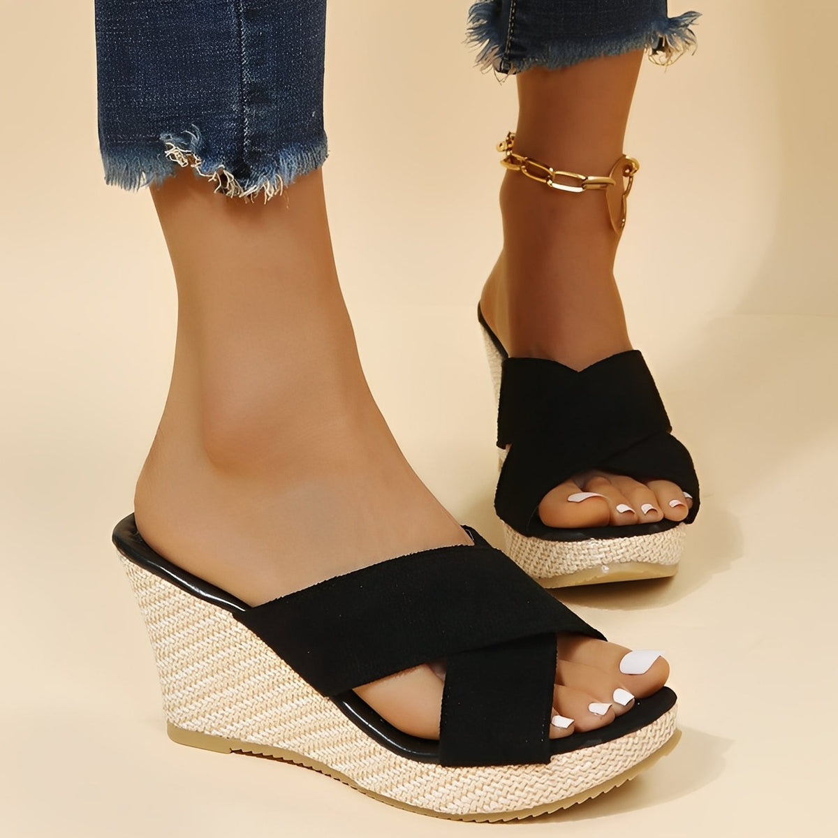 Julie - Sandales à talons compensés confortables et chic pour femmes