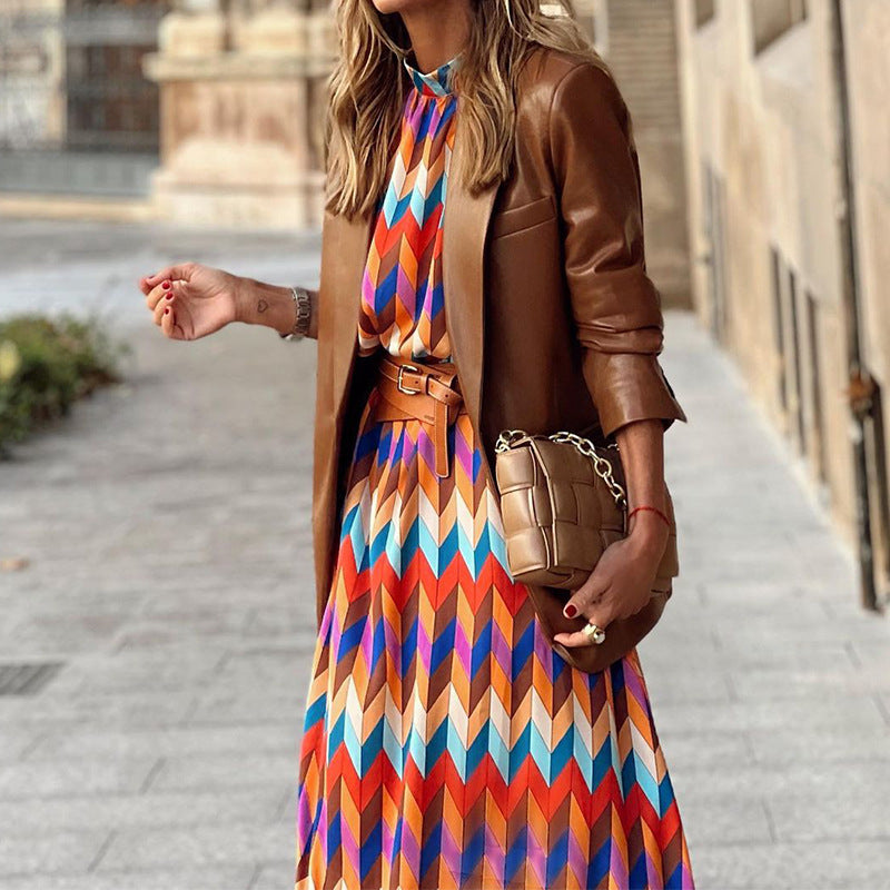 Susan - Robe large à motif géométrique pour femmes
