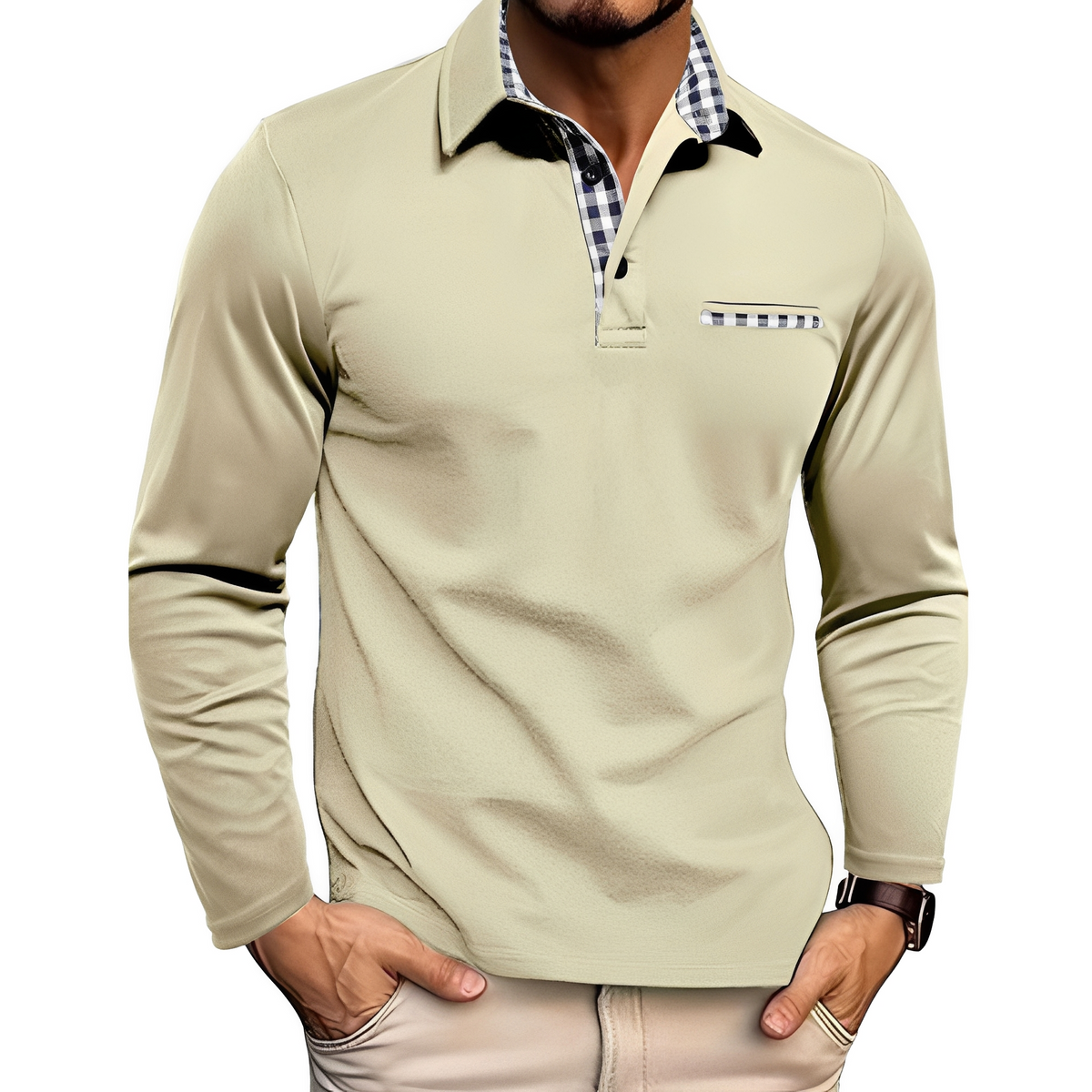 Gerald - Polo élégant à manches longues pour hommes