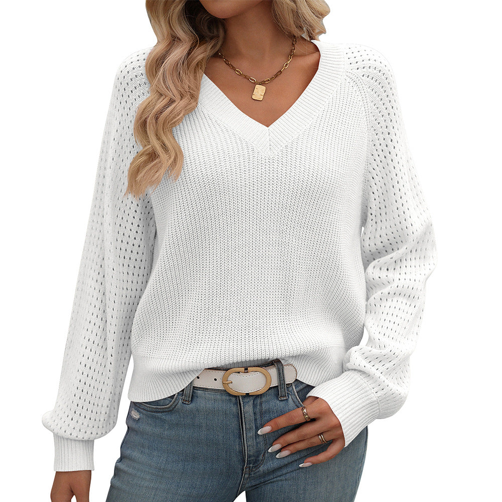 Poppy - Pull chic avec col en V pour femmes