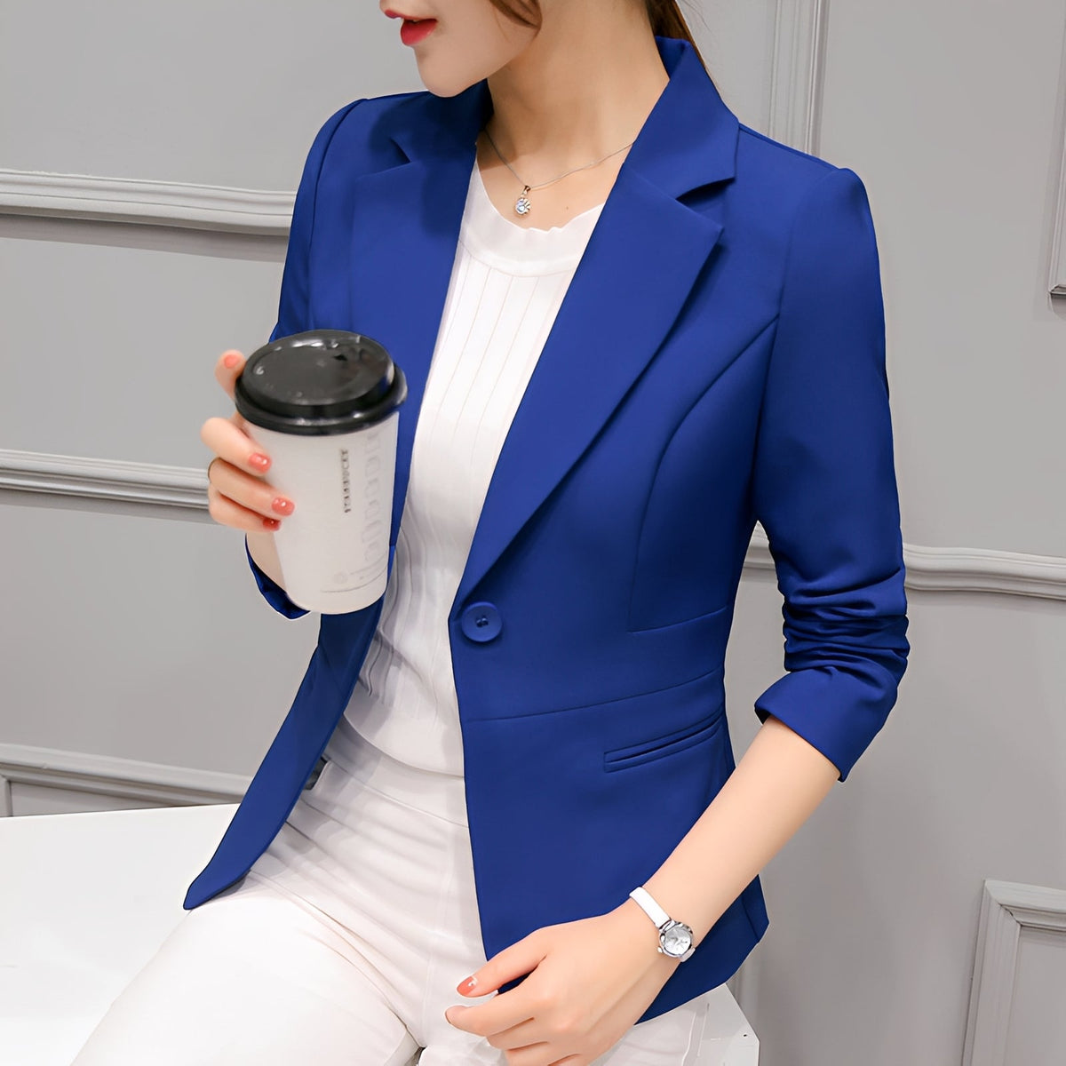 Lindy - Blazer chic à un bouton pour femmes