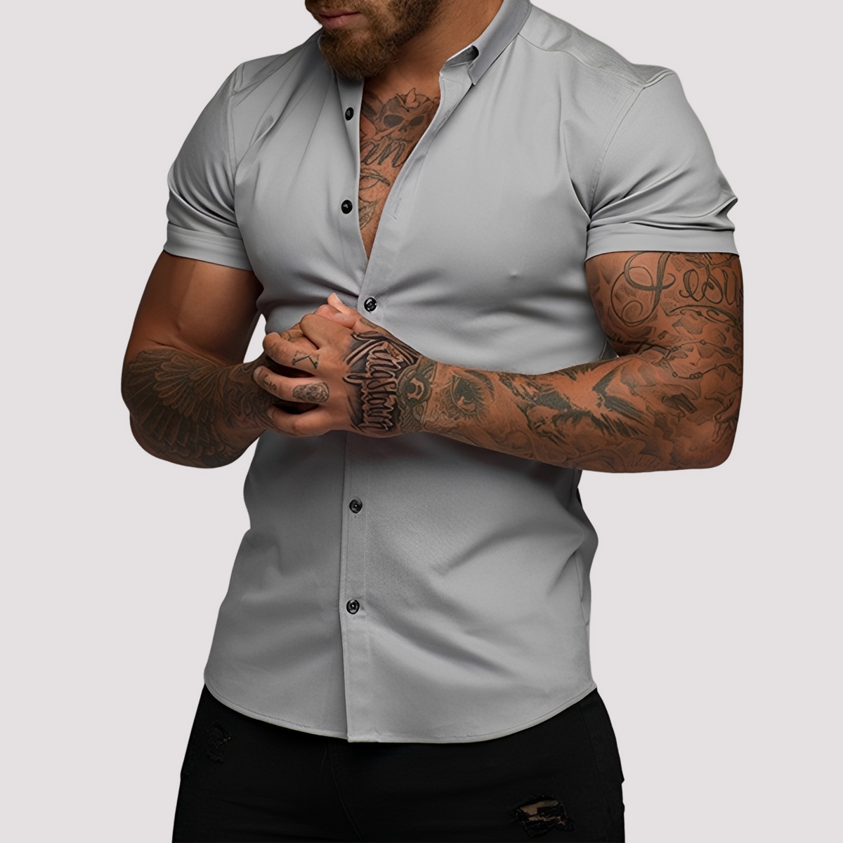 Oscar - Chemise ajustée à manches courtes pour hommes