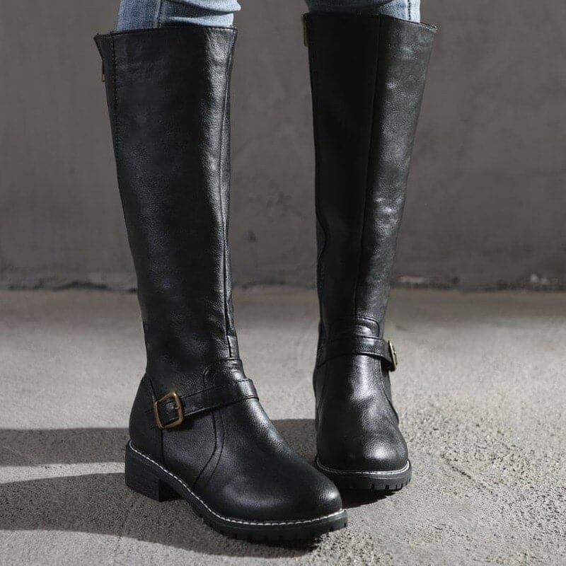 Marisa – Bottes en cuir avec talons blocs