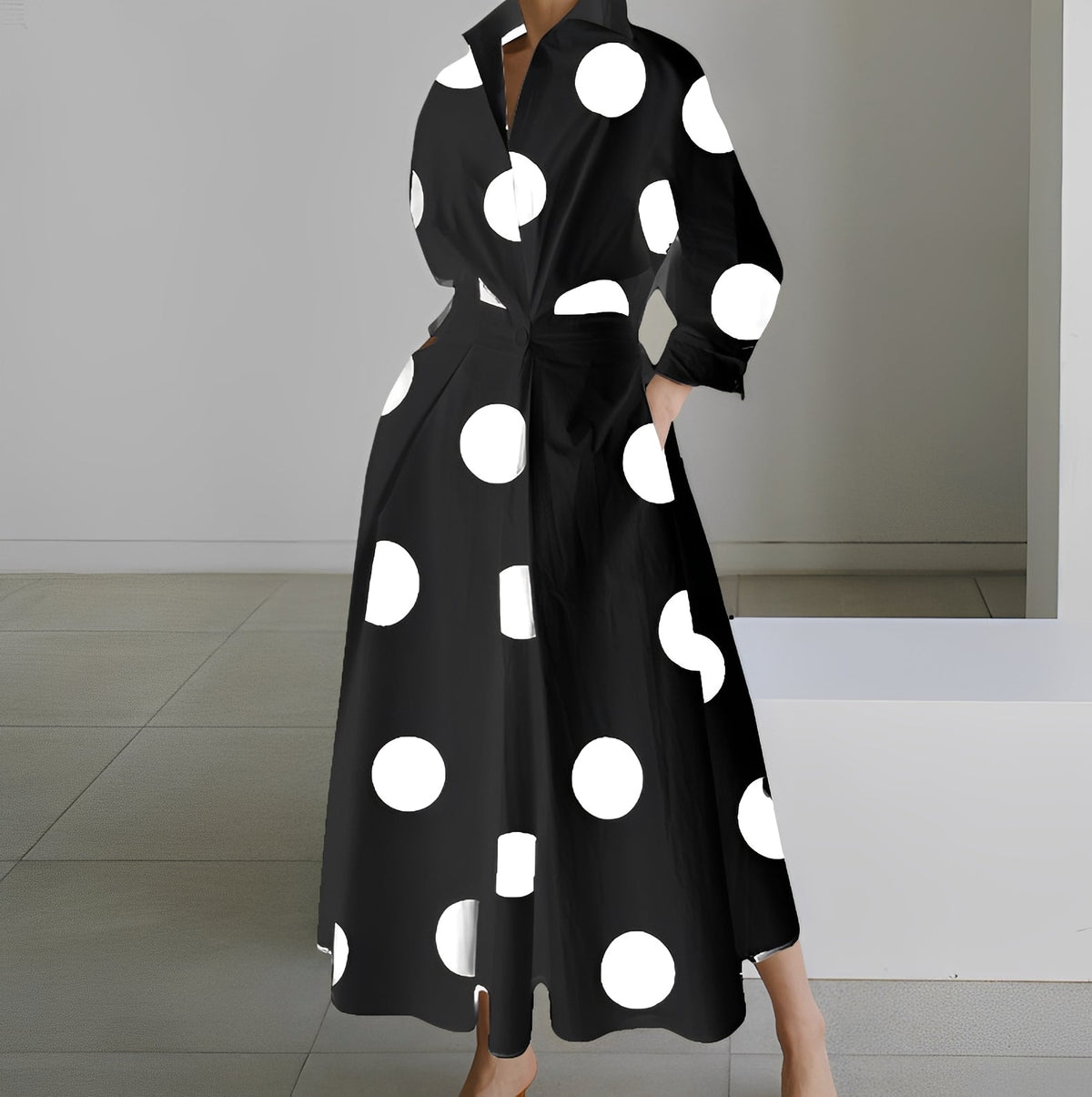 Martha - Robe chemise chic à motif abstrait pour femmes