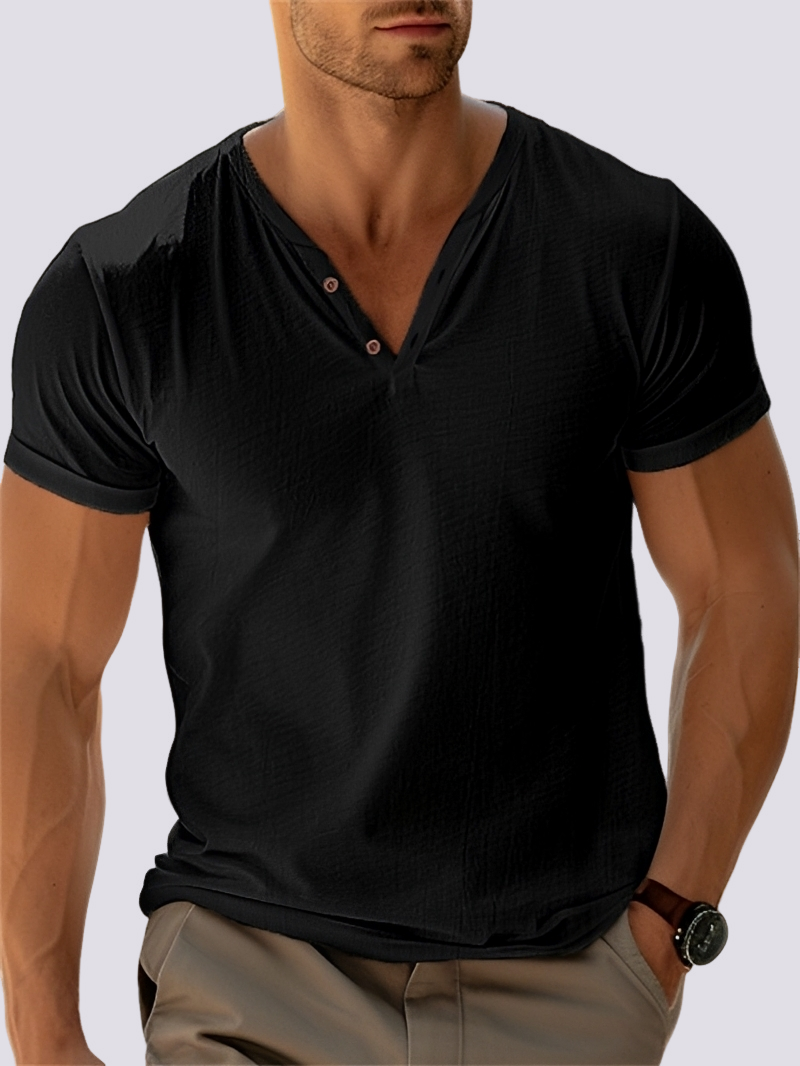 Oliver - Haut vintage à col en V pour hommes