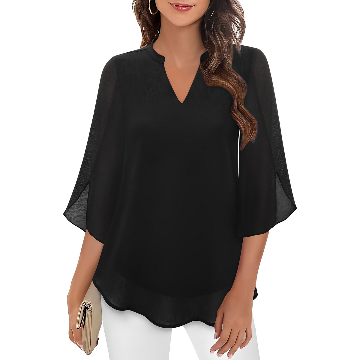 Vanessa - Blouse large à col en V pour femmes