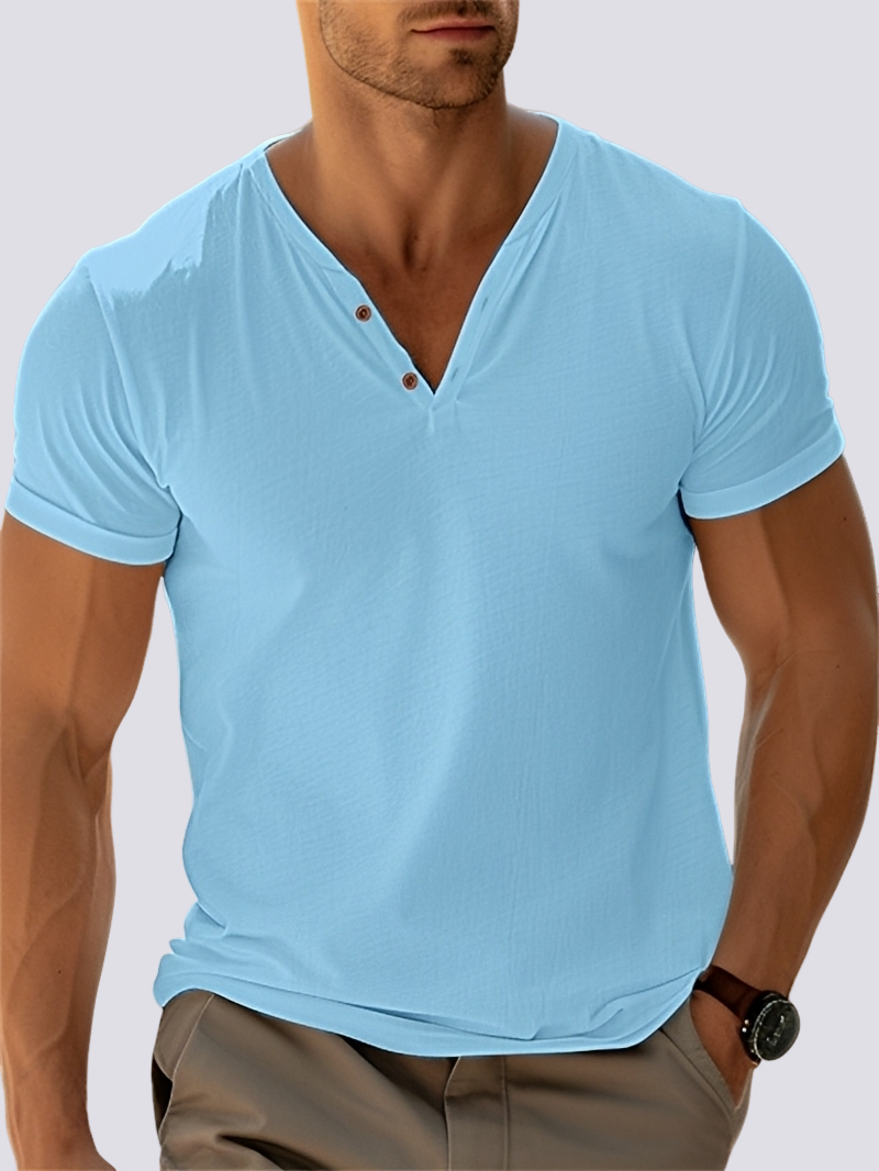 Oliver - Haut vintage à col en V pour hommes