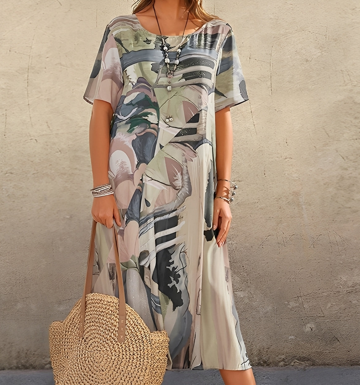 Alexa - Robe à motif élégant et coupe ample pour femmes