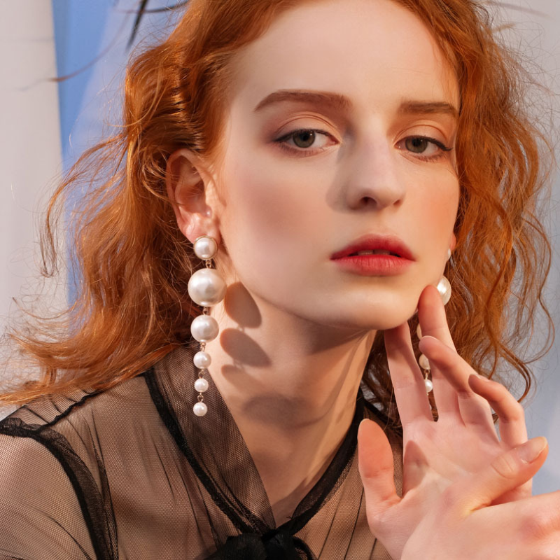 Boucles d'oreilles de Perles Cascade - Boucles d'oreilles longues en perles