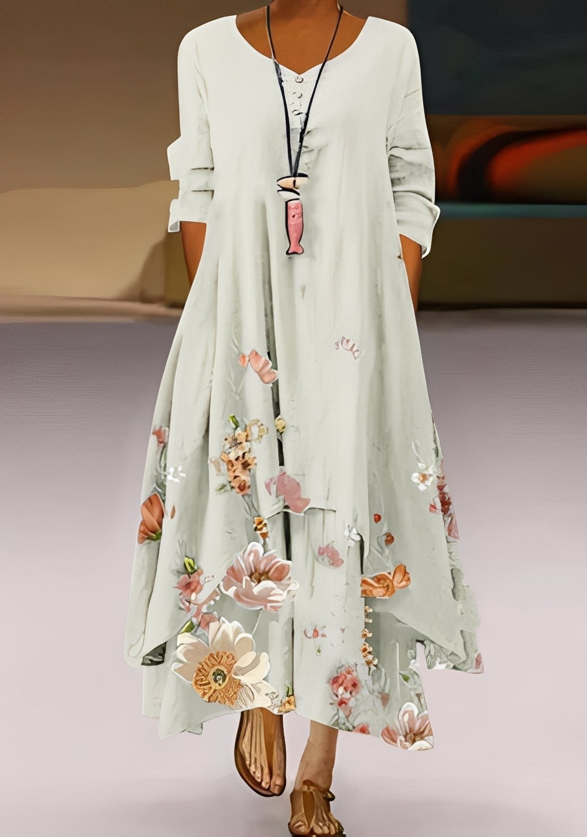 Belle - Robe fluide et élégante avec motif pour femmes