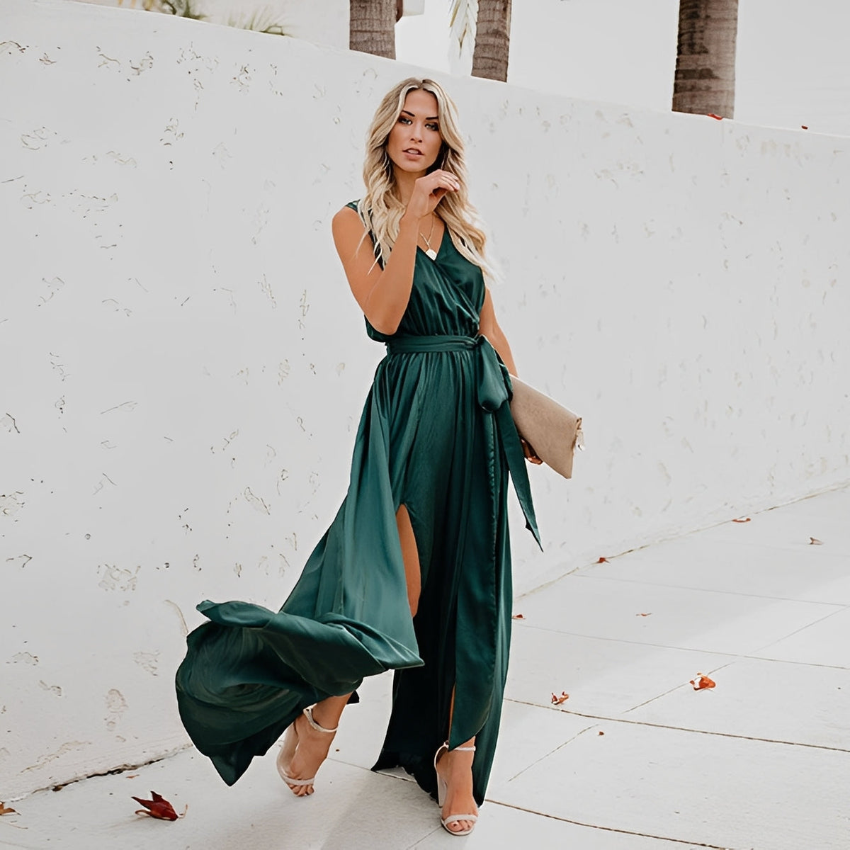 Jamie - Robe maxi chic avec fente latérale pour femmes