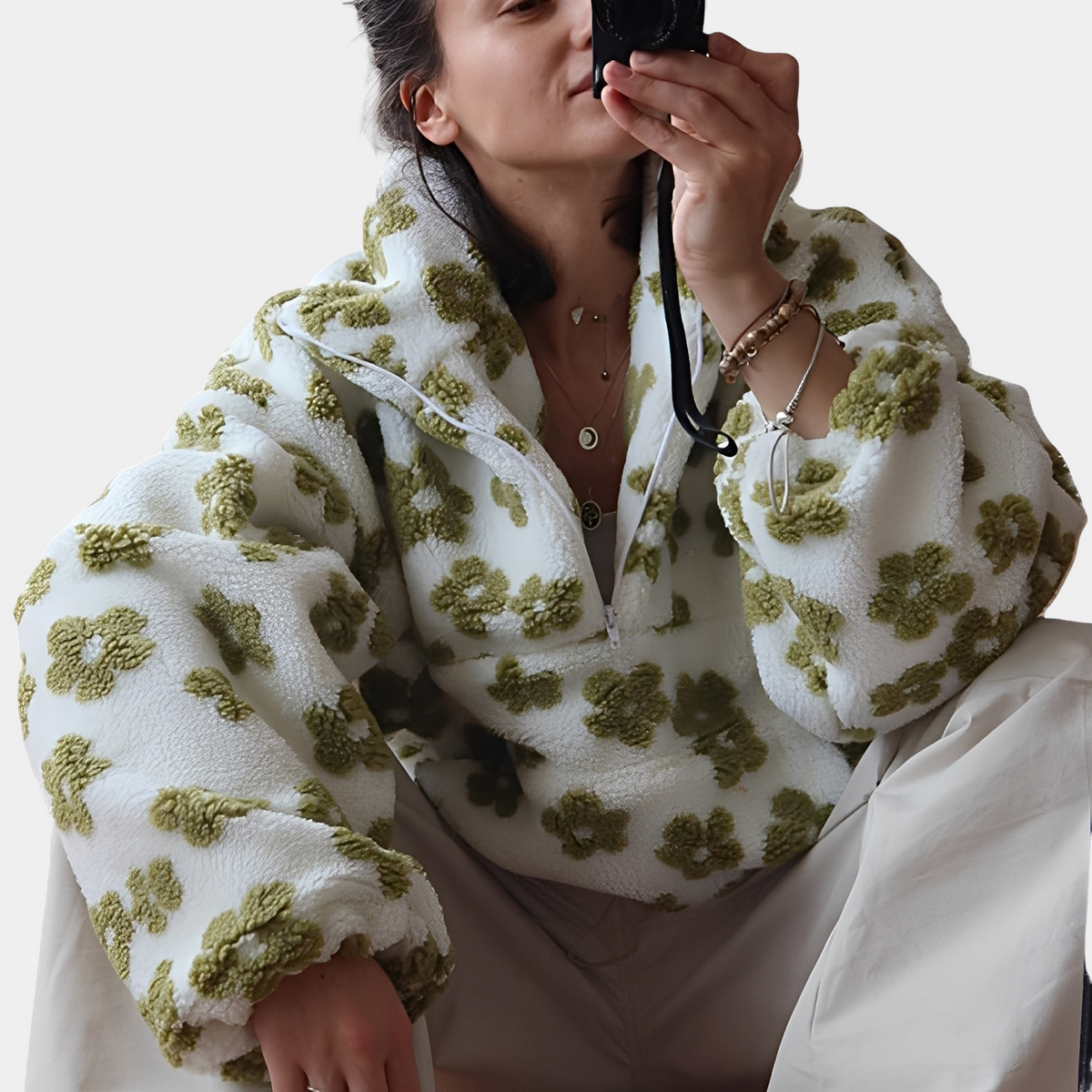 Elizabeth - Pull chic avec motif floral