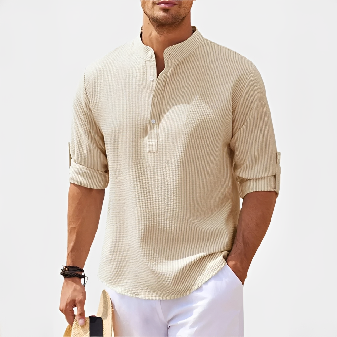 Khenneth - Chemise d'été tendance à manches longues pour homme