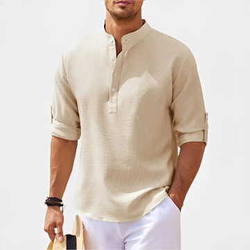 Khenneth - Chemise d'été tendance à manches longues pour homme
