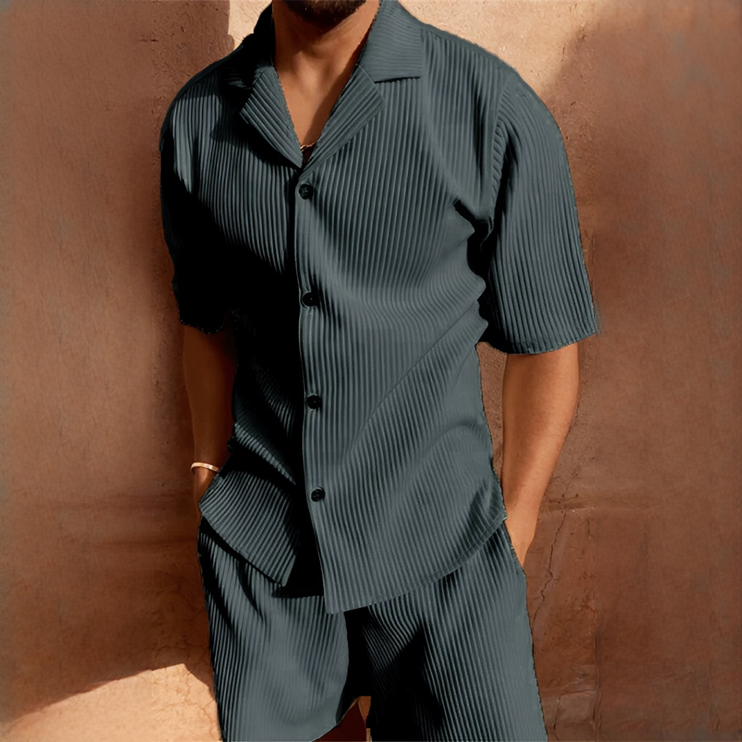 Junmar - Ensemble de chemise et short décontracté pour homme
