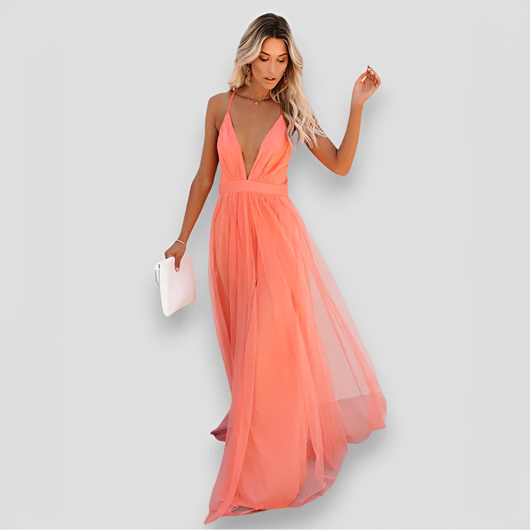 Lidia - Robe Maxi Chic à Col V