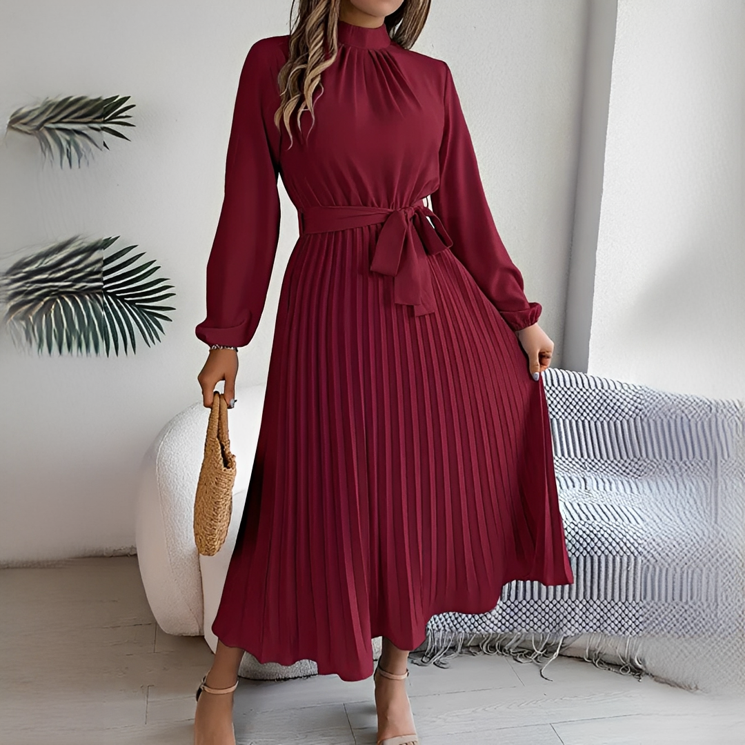 Jessy - Robe plissée à manches longues pour femme