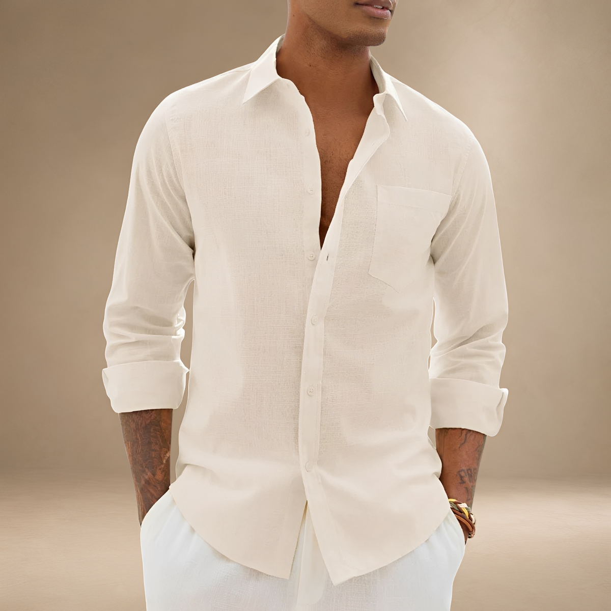 Ajay - Chemise Décontractée à Manches Longues
