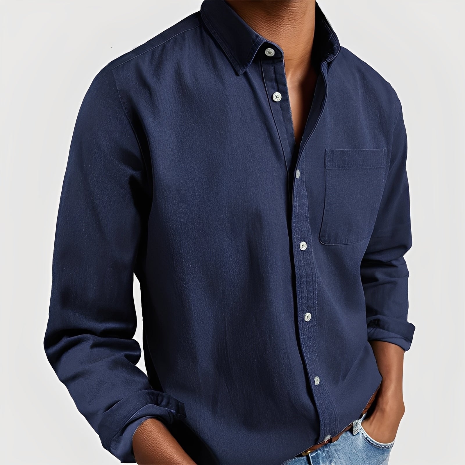 Kaspar - Chemise à manches longues décontractée pour homme