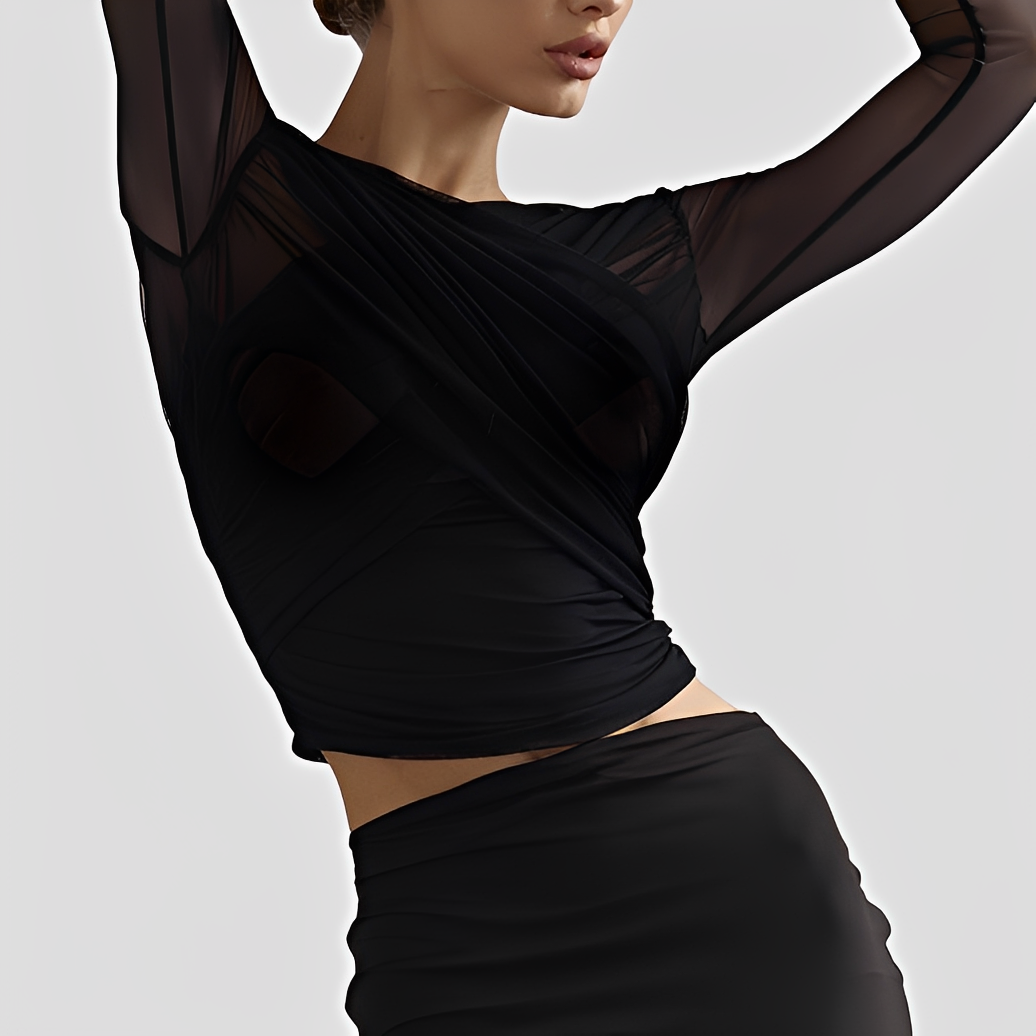 Cara - Blouse élégante à manches longues froncées